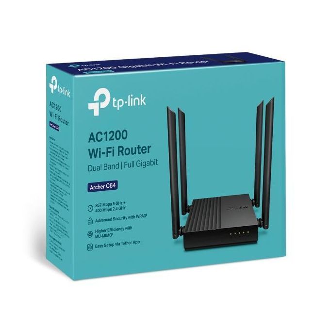 TP-Link Archer C64 AC1200 Wireless MU-MIMO WiFi Gigabit Router